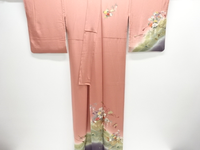  花車模様刺繍訪問着